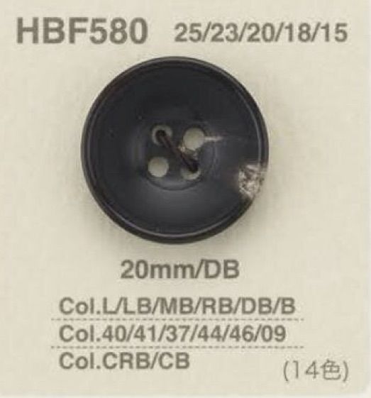 HBF580 زر بأربع فتحات مصنوع من قرن جاموس طبيعي[أزرار] IRIS