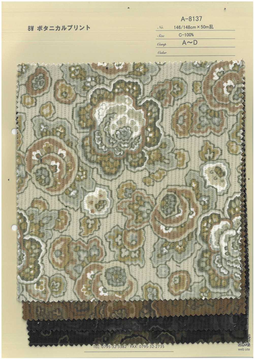 A-8137 طباعة نباتية 8W[Textile / Fabric] Arinobe Shoten