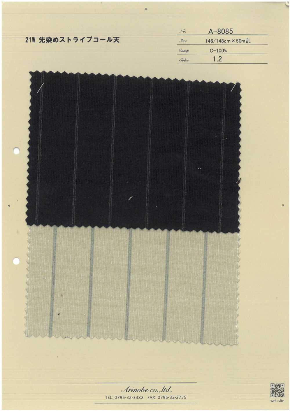 A-8085 21W كوردروي مخطط مصبوغ بالخيوط[Textile / Fabric] Arinobe Shoten
