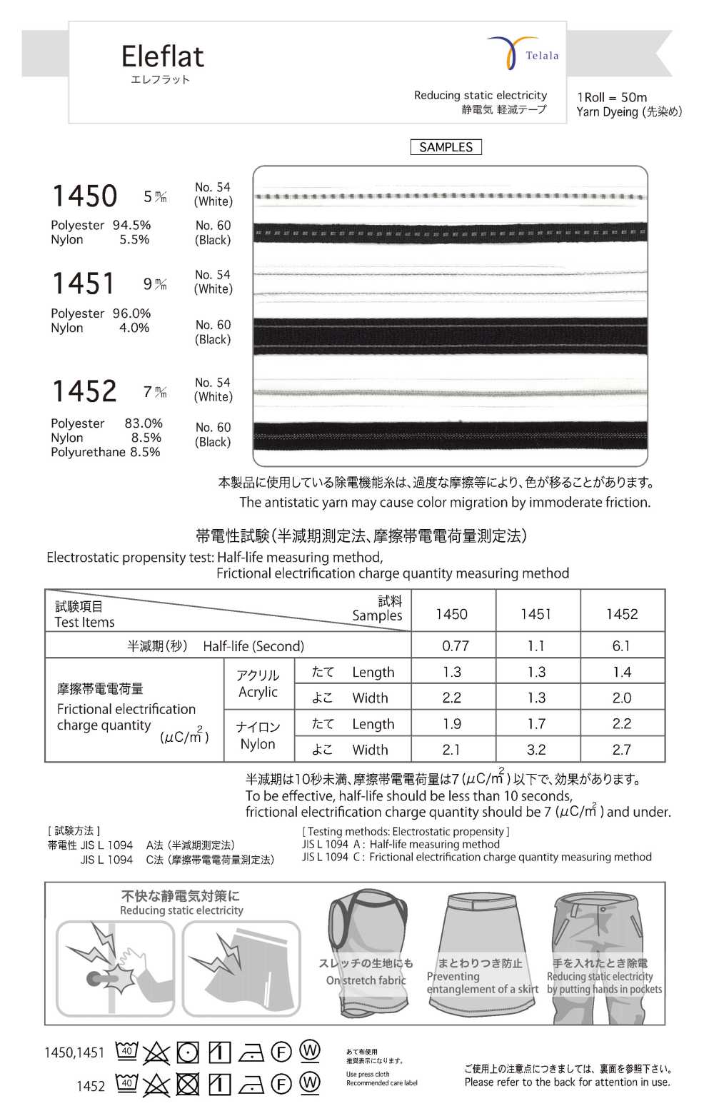 1451 Eleflat[الأشرطة، والأشرطة القماشية، والحبال] Telala (Inoue Ribbon Industries)