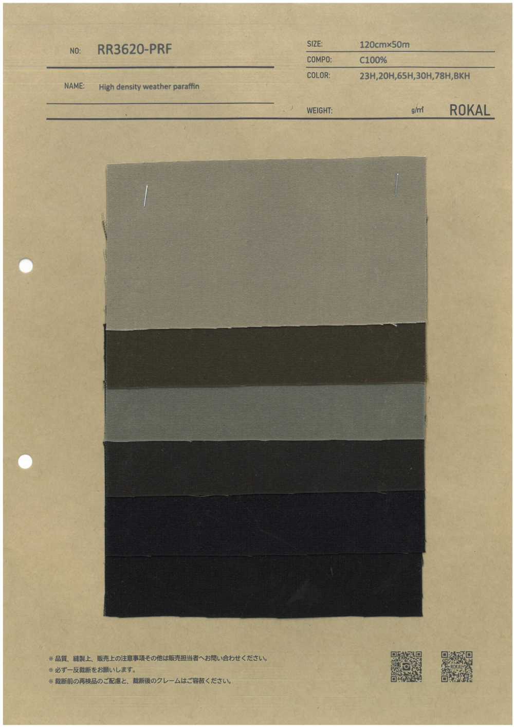 RR3620PRF قماش مقاوم للعوامل الجوية ممشط، بتشطيب بارافين[Textile / Fabric] ROKAL