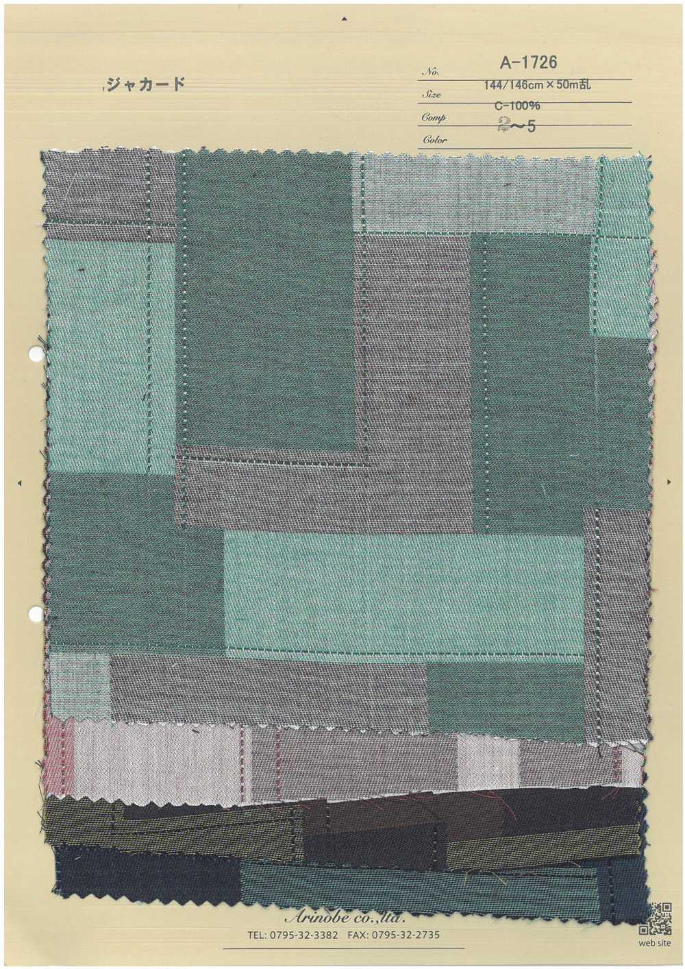 A-1726 جاكار[Textile / Fabric] Arinobe Shoten