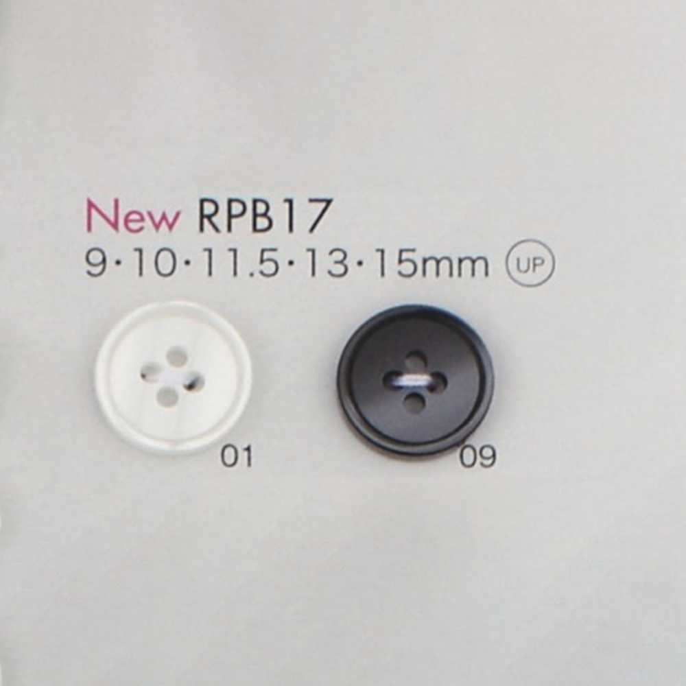 RPB17 زر رباعي الثقوب بحافة من راتنج PET المعاد تدويره، صنع في اليابان[أزرار] DAIYA BUTTON