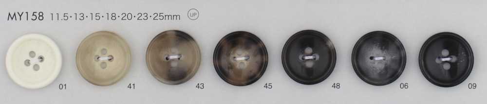 MY158 زر من راتنج البوليستر بأربعة ثقوب بنمط قرن الجاموس[أزرار] DAIYA BUTTON