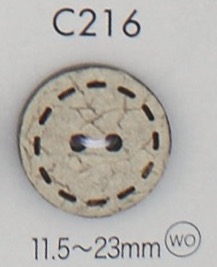 C216 زر ثنائي الفتحتين من الخشب الطبيعي[أزرار] DAIYA BUTTON