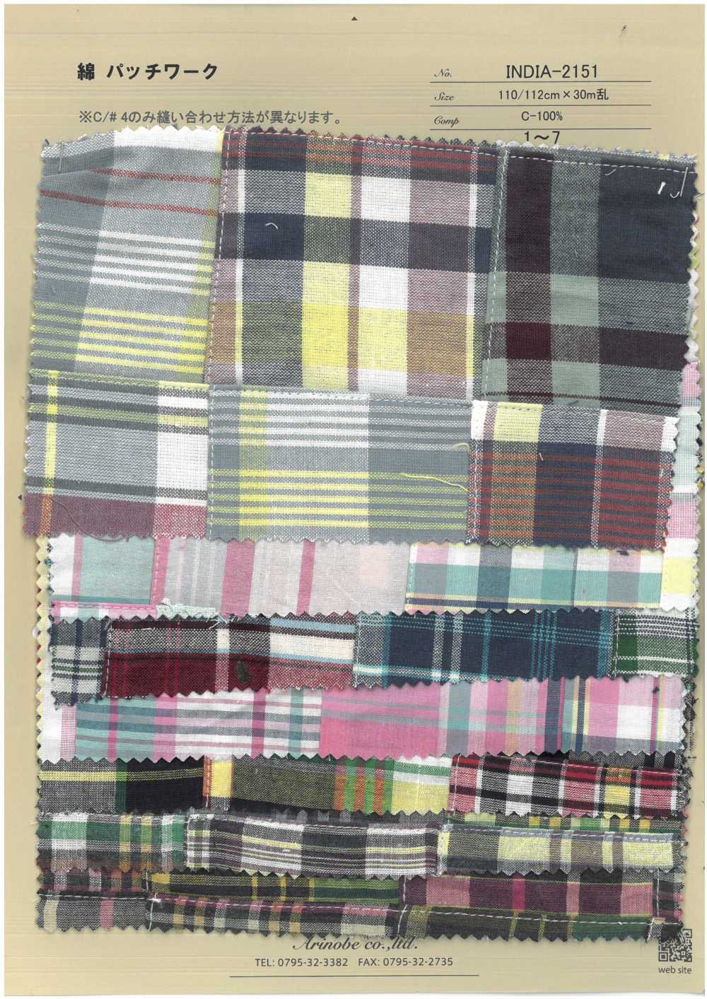 INDIA-2151 باتشورك قطني[Textile / Fabric] Arinobe Shoten