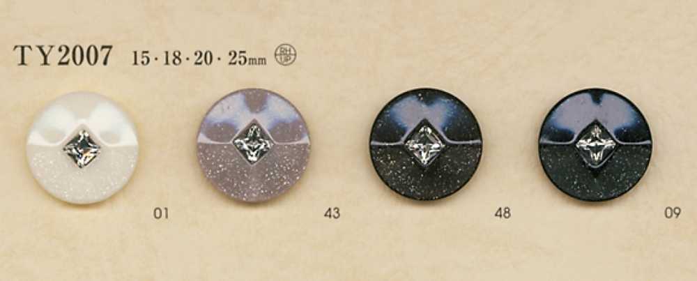 TY2007 زر من راتنج البوليستر/راينستون[Buttons] DAIYA BUTTON