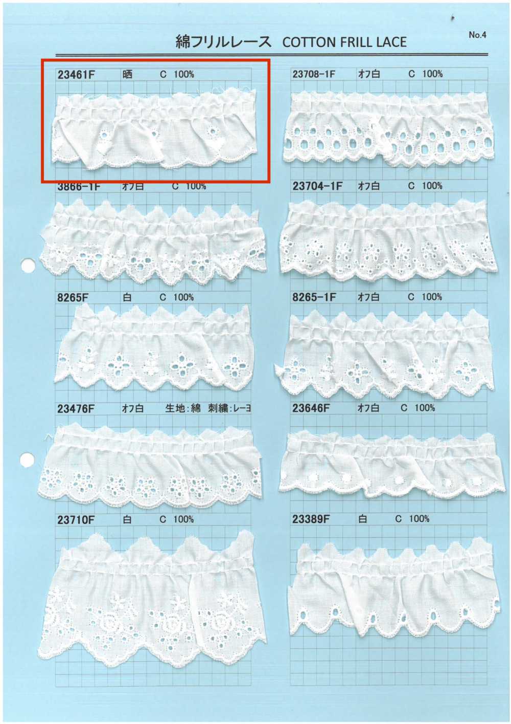 23461F دانتيل كشكش قطني[Lace] Kyowa Lace