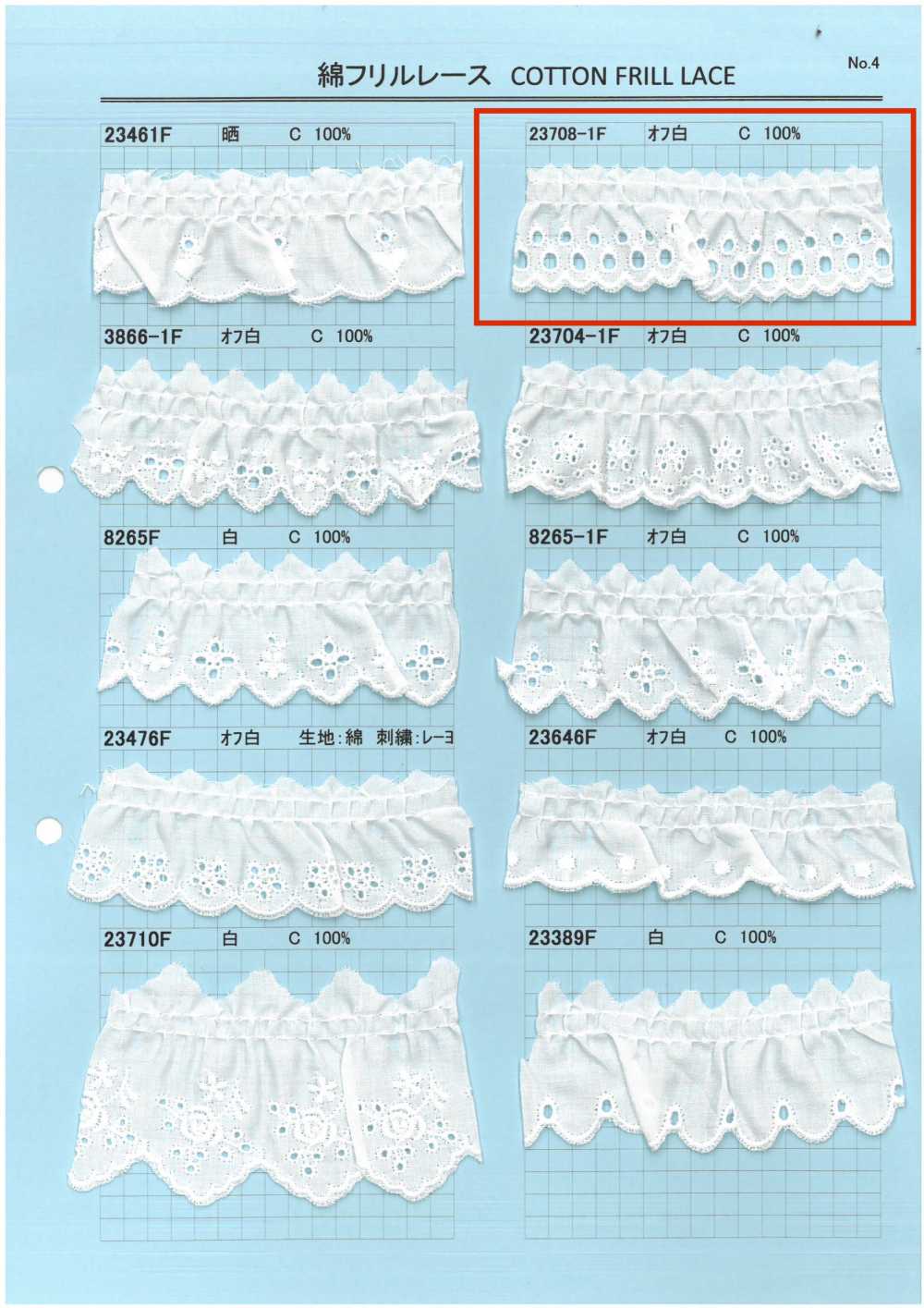 23708-1F دانتيل قطني مكشكش[Lace] Kyowa Lace