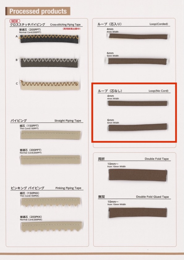TM-0404-LNC TM شريط حلقي من الجلد الصناعي بدون قلب[Ribbons, Tapes, And Cords] Topman Kogyo