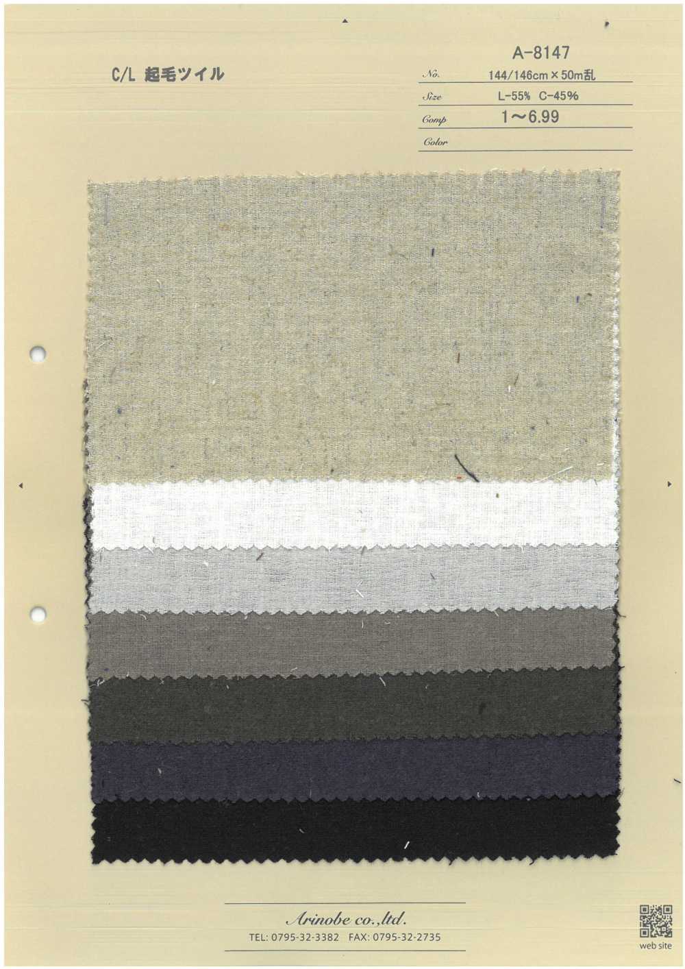 A-8147 تويل مبروش C/L[Textile / Fabric] Arinobe Shoten