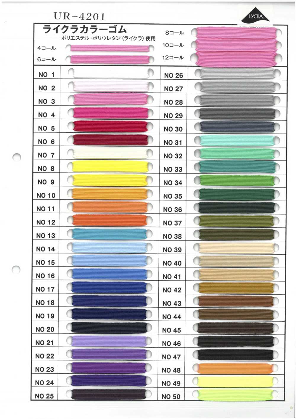 UR-4201-SAMPLE UR-4201 بطاقة عينات UNITED RIBBONS