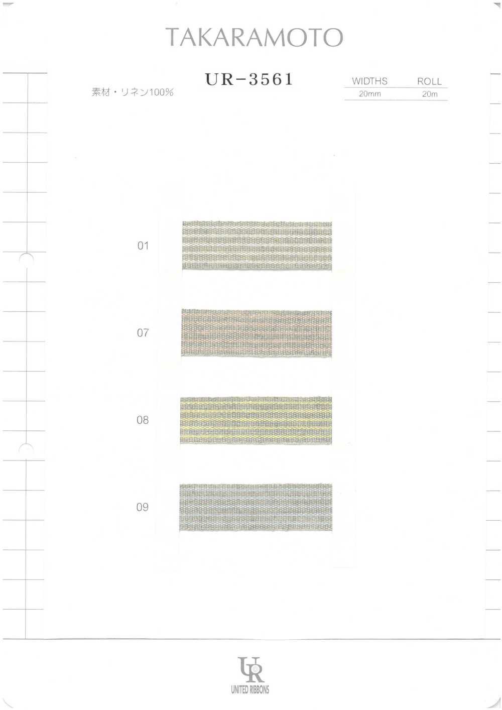 UR-3561 كتان مخطط[Ribbons, Tapes, And Cords] UNITED RIBBONS