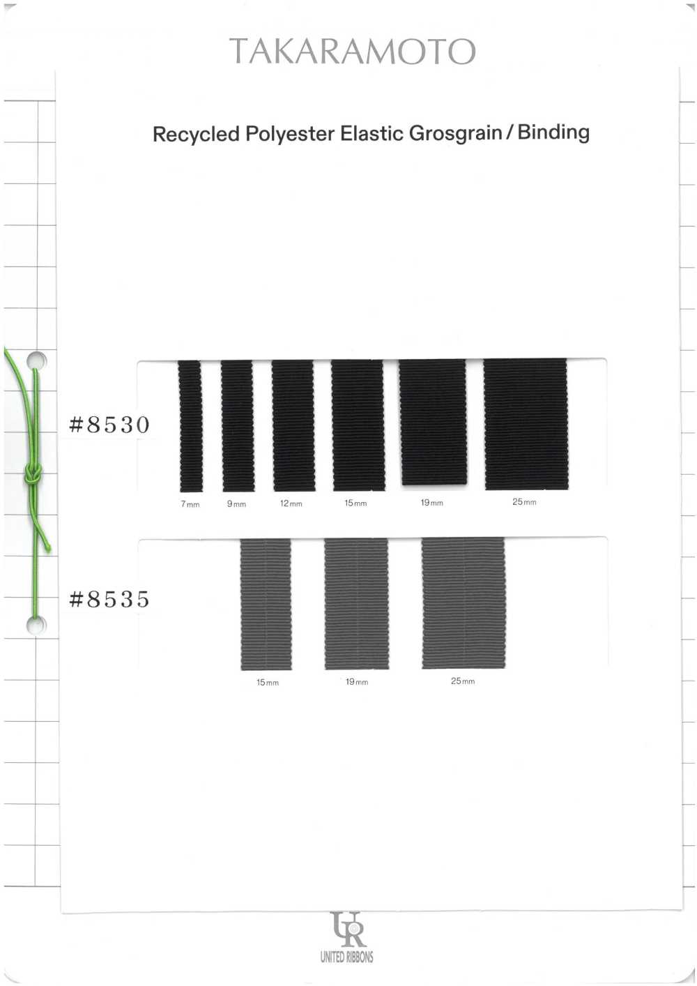 8530/8535-SAMPLE 8530/8535 بطاقة عينات UNITED RIBBONS