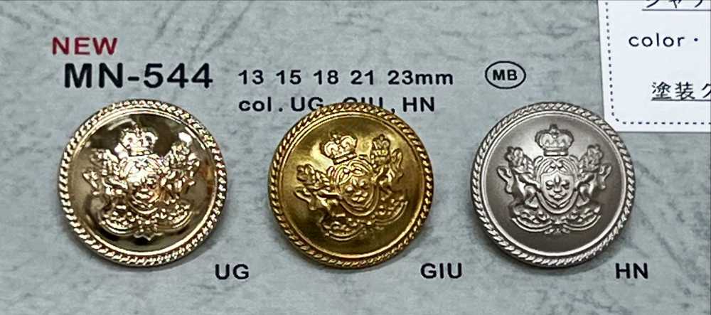 MN-544 زر معدني بشعار، ظهر بساق، مع حافة[Buttons] DAIYA BUTTON