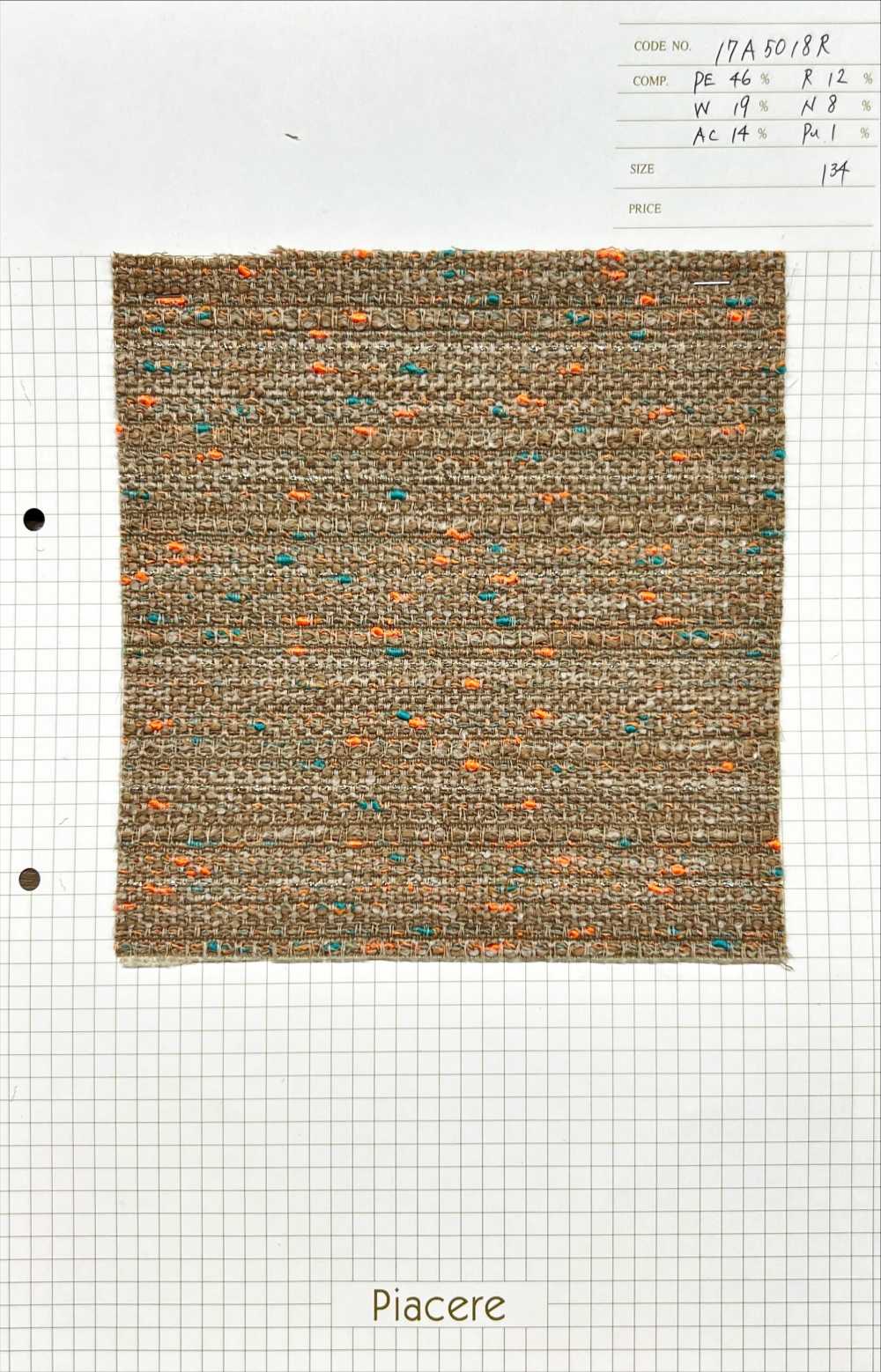 17A5018R توييد معقود ملون[Textile / Fabric] Pia-cere