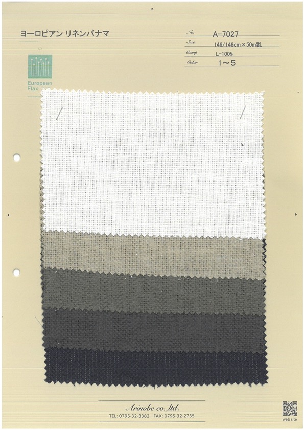 A-7027 كتان باناما أوروبي[Textile / Fabric] Arinobe Shoten