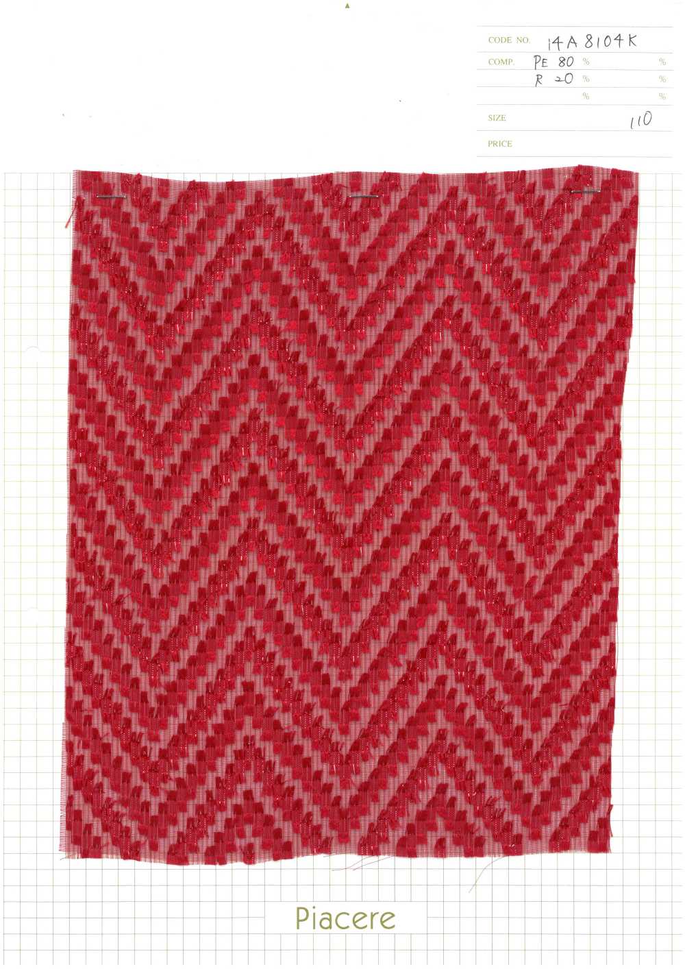 14A8104K جاكار مقصوص لامع[Textile / Fabric] Pia-cere