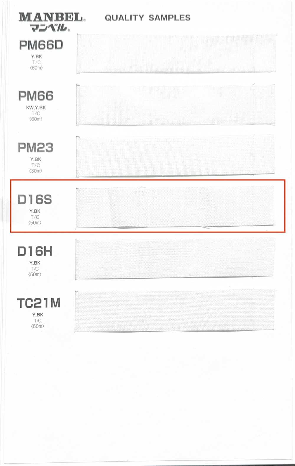 D16S سلسلة إنبيرو فازلين (قماش التقوية) القابل للانصهار (شريط) نوع متوسط النعومة[Interfacing] Manberu