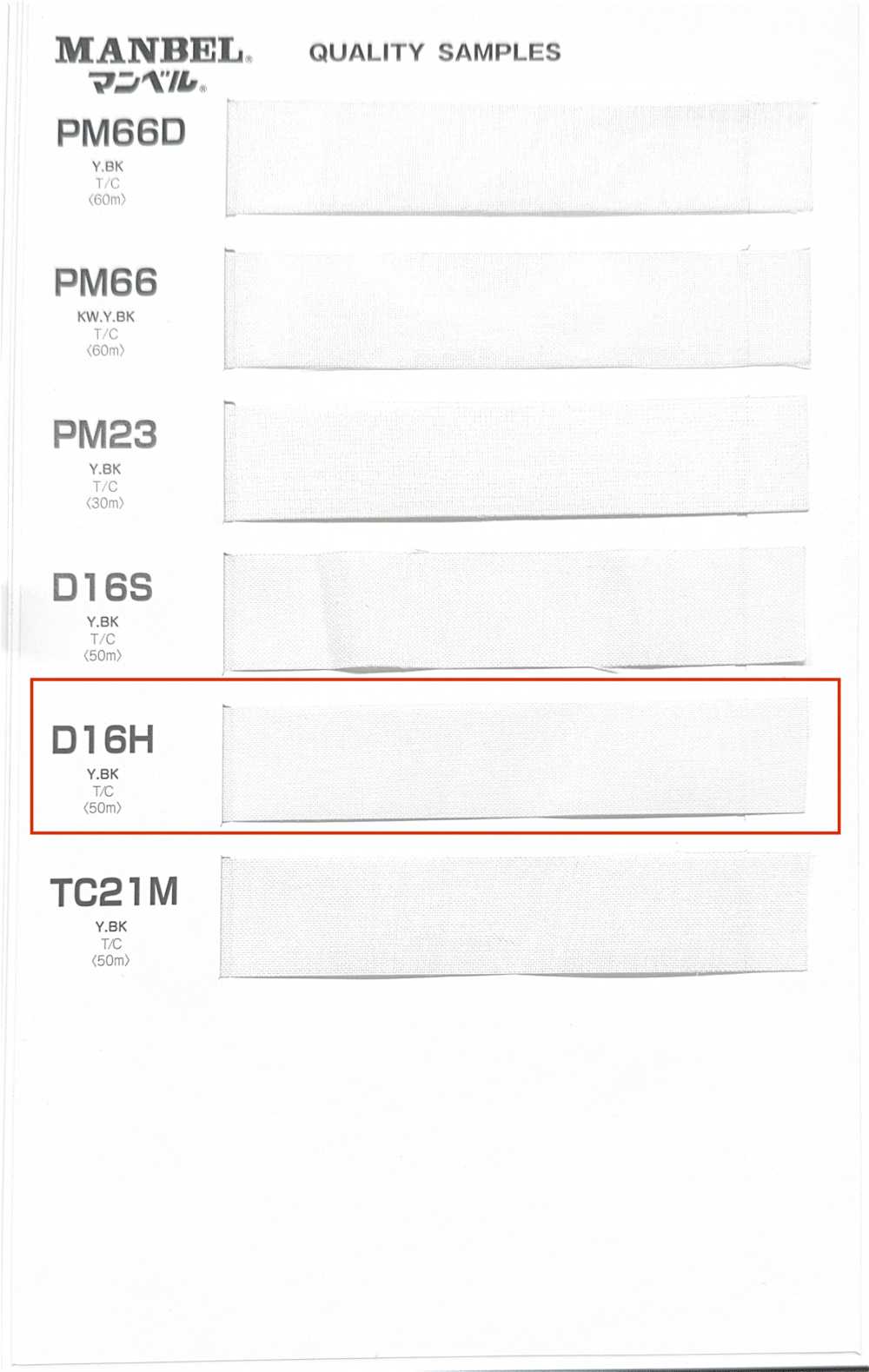 D16H Inber Series فازلين (قماش التقوية) لاصق (شريط)، نوع متوسط النعومة Manberu