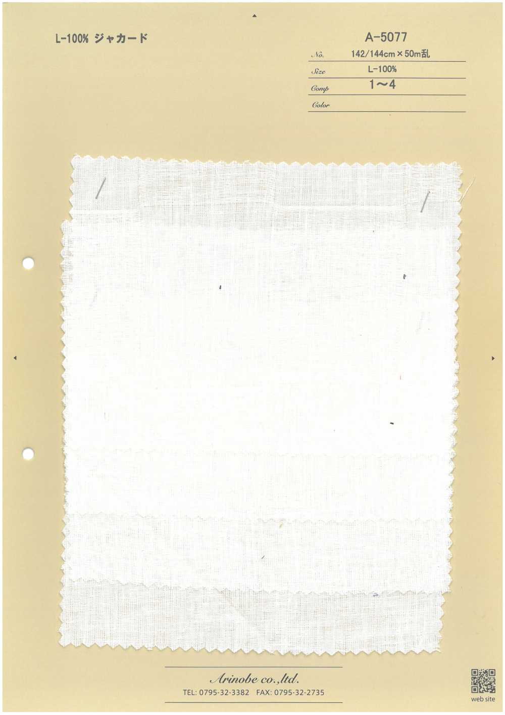 A-5077 L-100% جاكار[Textile / Fabric] Arinobe Shoten