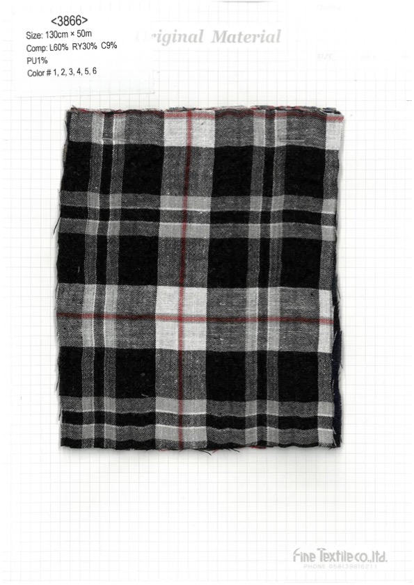 3866 كاروهات كتان رايون[نسيج / قماش] Fine Textile