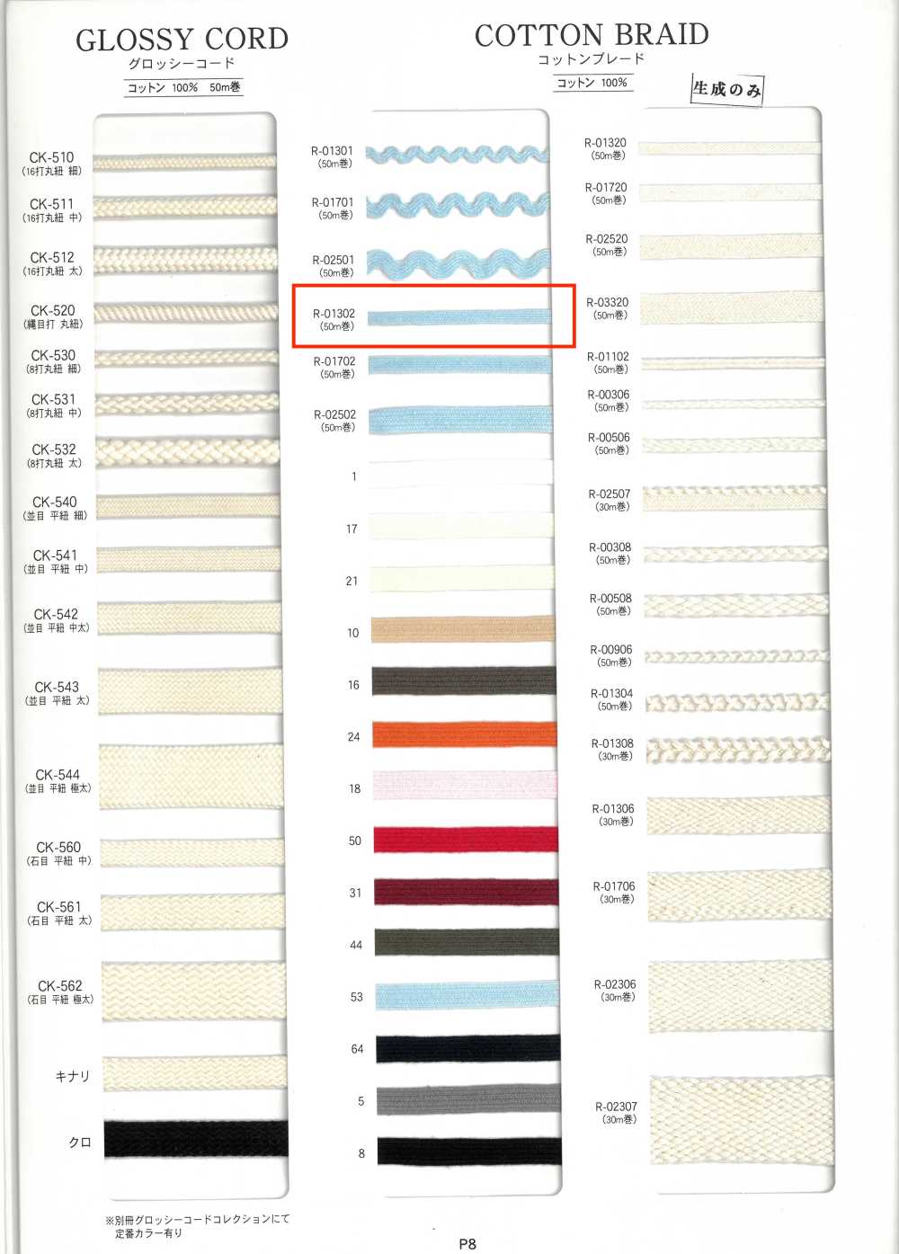 R-01302 جديلة قطنية[Ribbons, Tapes, And Cords] RIVER