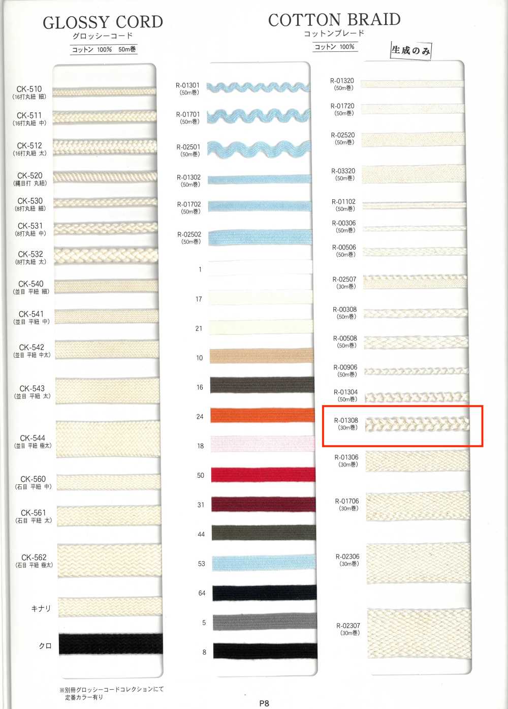 R-01308 جديلة قطنية[Ribbons, Tapes, And Cords] RIVER