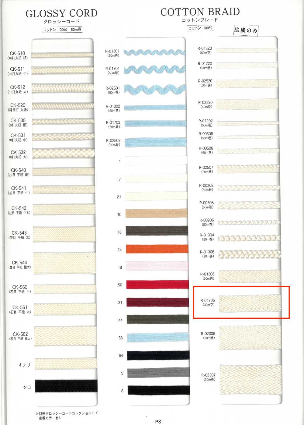 R-01706 جديلة قطنية[Ribbons, Tapes, And Cords] RIVER