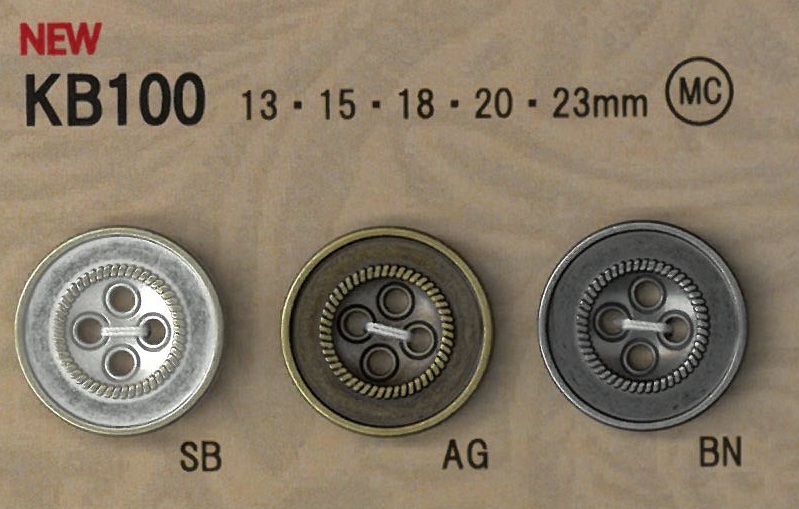 KB100 زر معدني بنمط عتيق مع حافة[أزرار] DAIYA BUTTON