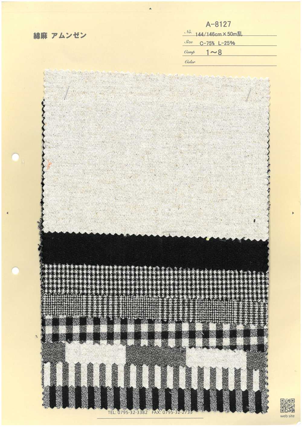 A-8127 قطن وكتان أمونزن[Textile / Fabric] Arinobe Shoten