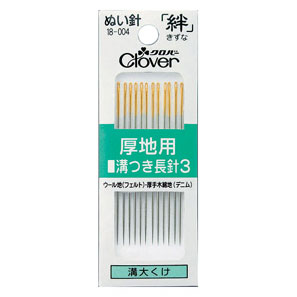 18004 إبرة خياطة للأقمشة السميكة، بمجرى، طويلة رقم 3، M3[Craft Supplies] Clover