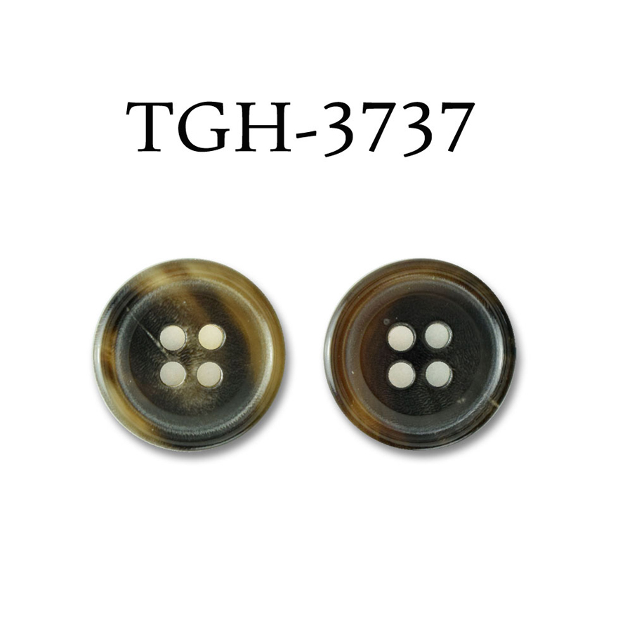TGH3737 زر من قرن جاموس مائي طبيعي بأربع ثقوب[أزرار] Okura Shoji