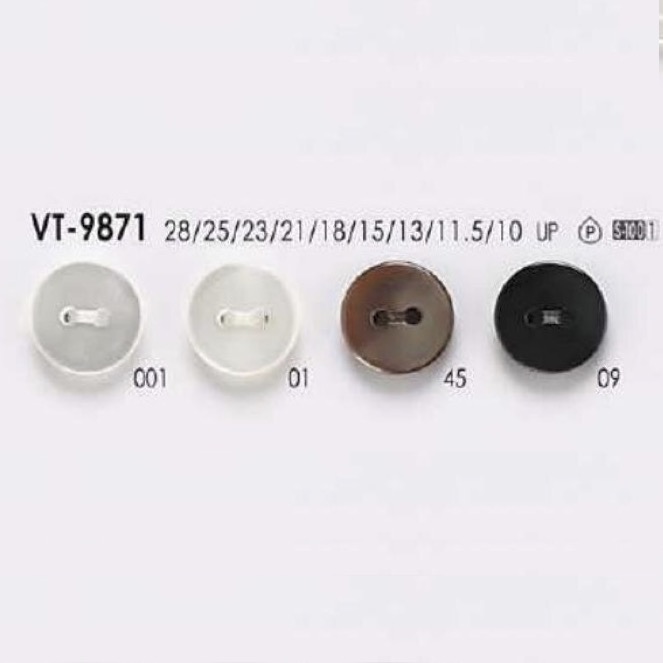 VT9871 زر بخياطتين وفتحتين من راتنج البوليستر[أزرار] IRIS