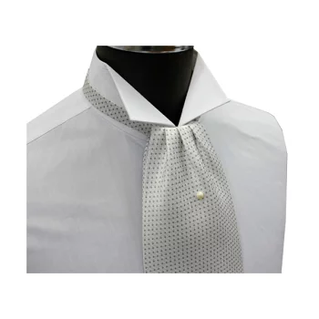 FAS-902 ربطة أسكوت، بيضاء مع نقاط رمادية[مستلزمات رسمية] Yamamoto(EXCY)