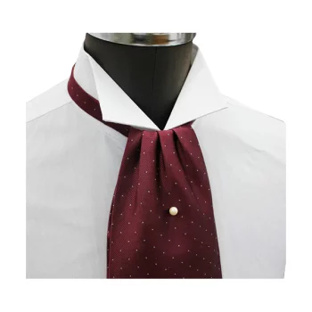 FAS-922 ربطة عنق أسكوت، عنابي مع نقاط صغيرة بيضاء[مستلزمات رسمية] Yamamoto(EXCY)