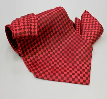 MS-5006 طقم ربطة أسكوت معقودة يدويًا ومنديل جيب، كاروهات حمراء[مستلزمات رسمية] Yamamoto(EXCY)