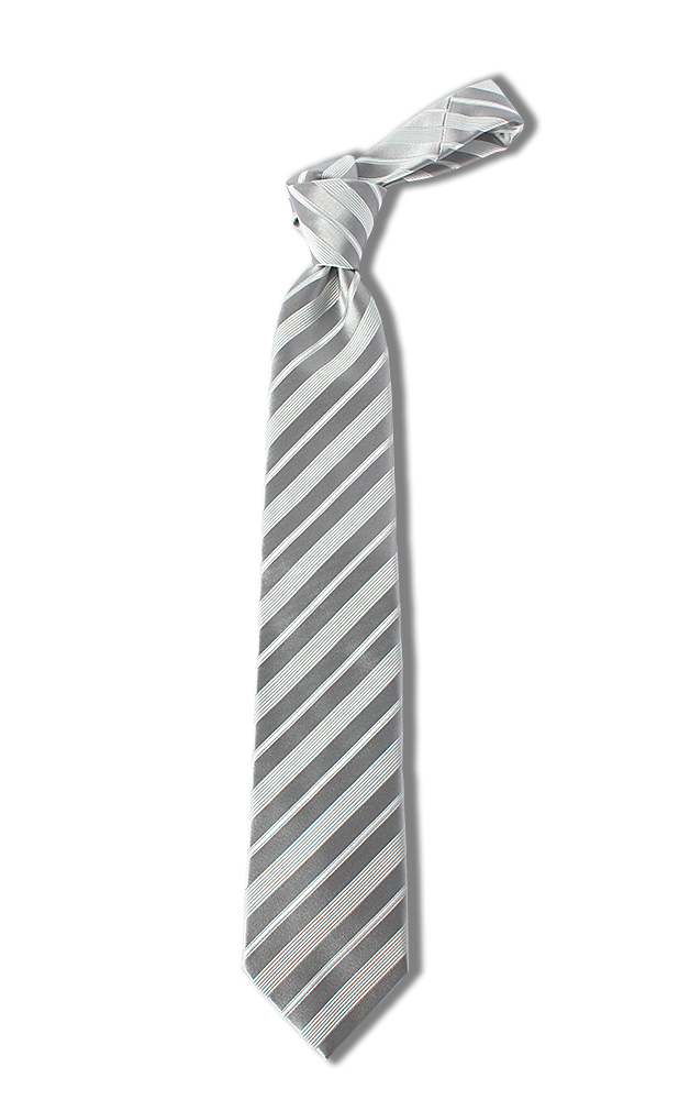 HVN-52 VANNERS ربطة عنق حريرية يدوية مخططة فضية[مستلزمات رسمية] Yamamoto(EXCY)