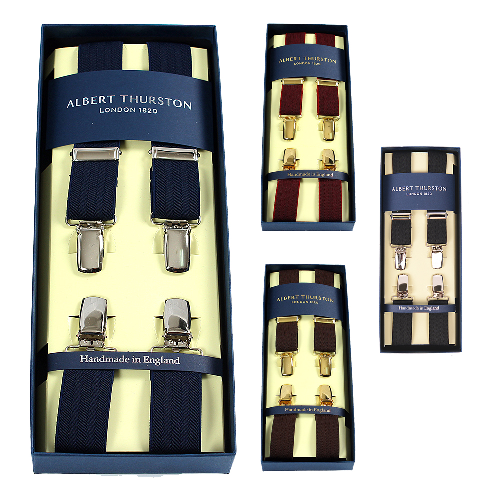 ATX-2415 حمالات Albert Thurston، بنقشة عظم السمكة، مطاطي 25 مم (مطاط)[مستلزمات رسمية] ALBERT THURSTON