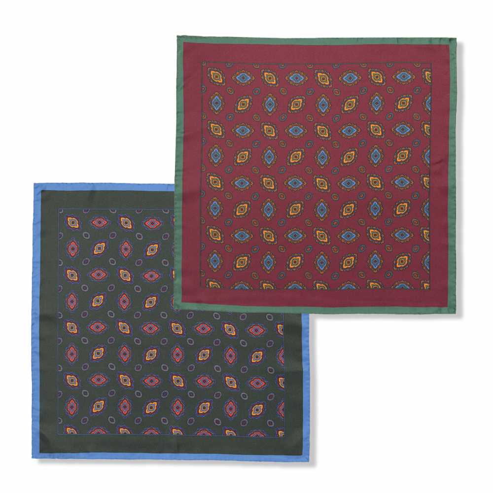 RKC-4883 EXCY FORMAL منديل جيب حريري مطبوع بنقشة كومون[مستلزمات رسمية] Yamamoto(EXCY)