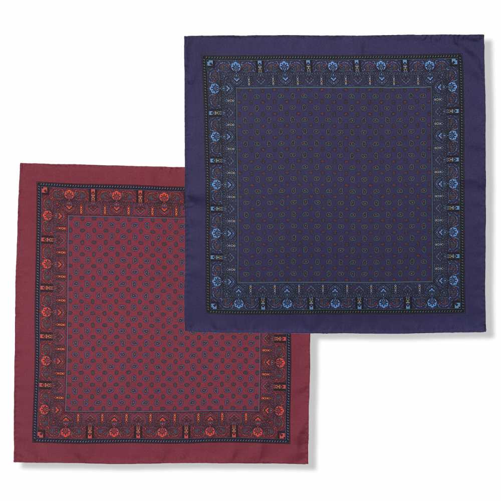 RKC-5765 EXCY FORMAL منديل جيب حريري بطباعة بيزلي[مستلزمات رسمية] Yamamoto(EXCY)