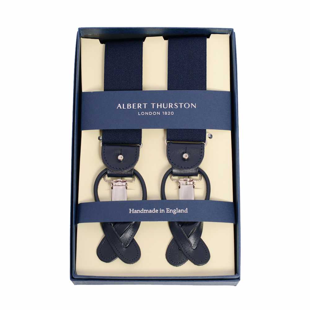 AT-NAVY-XL حمالات Albert Thurston، كحلي سادة، 35MM، مقاس XL[مستلزمات رسمية] ALBERT THURSTON