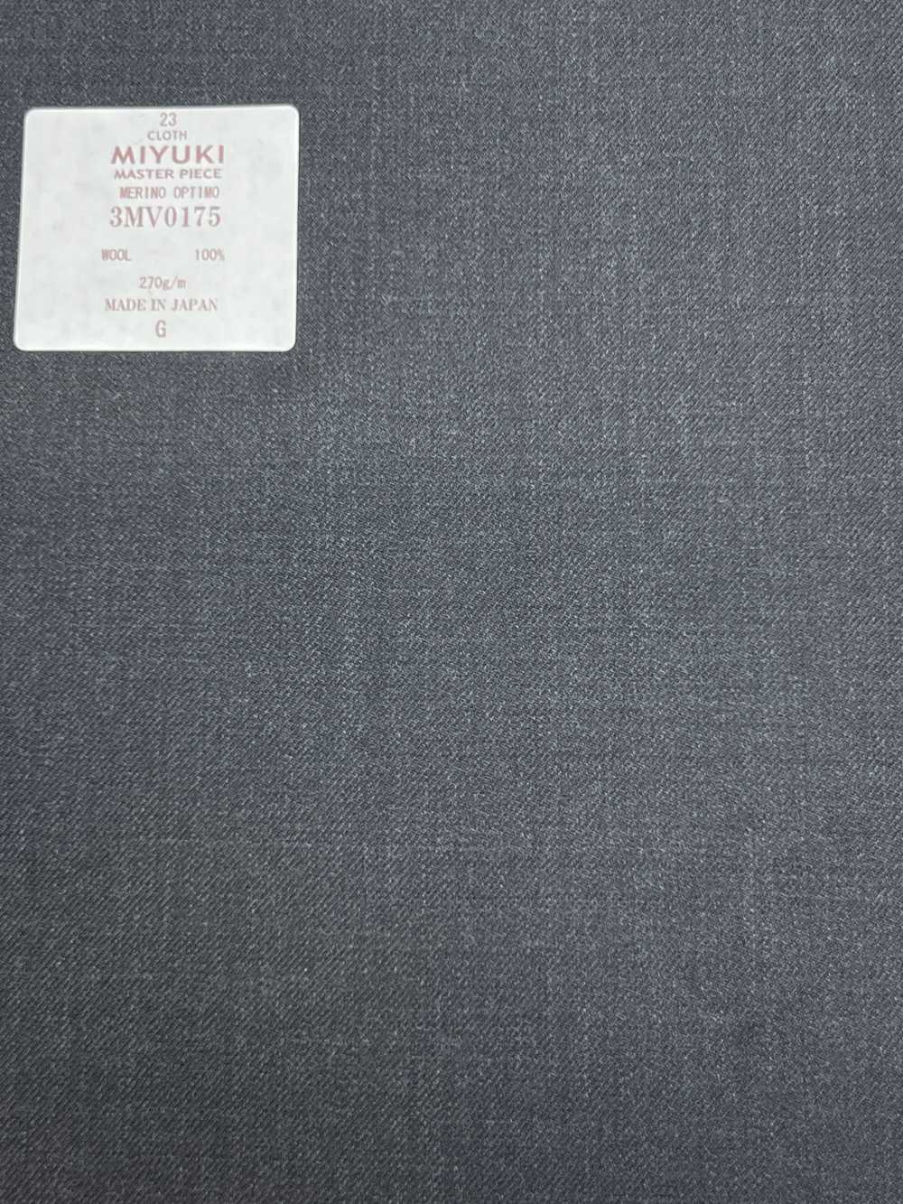 3MV0175 MIYUKI Standard Collection ETERNALS MERINO OPTIMO صوف 100% رمادي فحمي سادة[قماش] Miyuki Woolen Mills