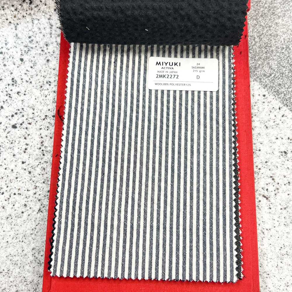 2MK2272 25SS نسيج MIYUKI VARAIETES SAZANAMI شريط كحلي فاتح[قماش] Miyuki Woolen Mills