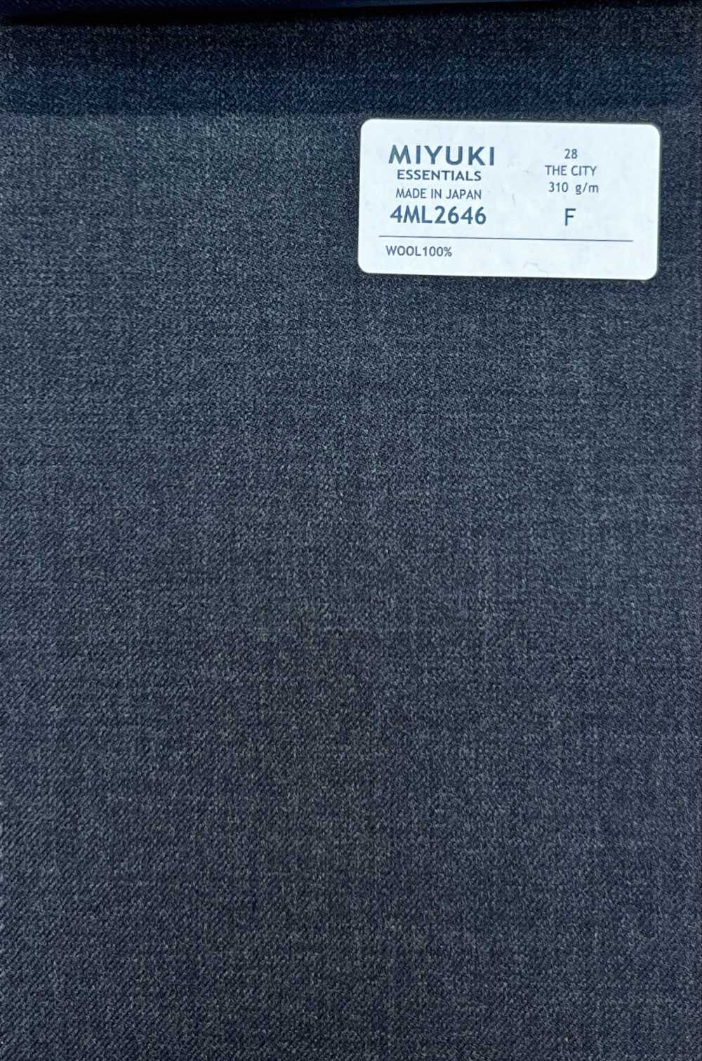 4ML2646 26AW THE CITY تويل فحمي رمادي سماوي[قماش] Miyuki Woolen Mills