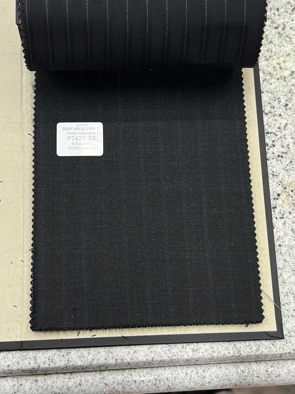97432 قماش تقليدي للبدلات، متعدد المواد، أسود، مخطط Kunishima Co., Ltd.