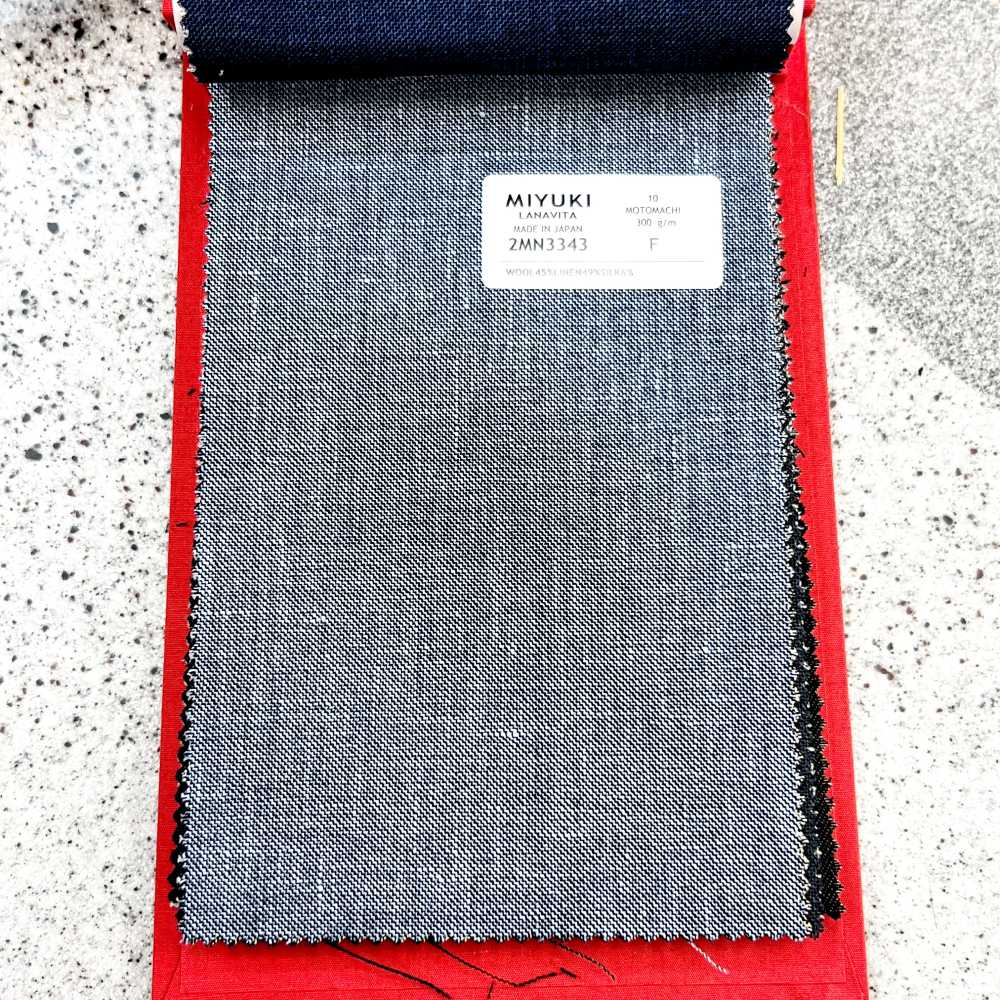 2MN3343 25SS MIYUKI قماش MIYUKI VARAIETES MOTOMACHI أزرق فاتح سادة Miyuki Woolen Mills