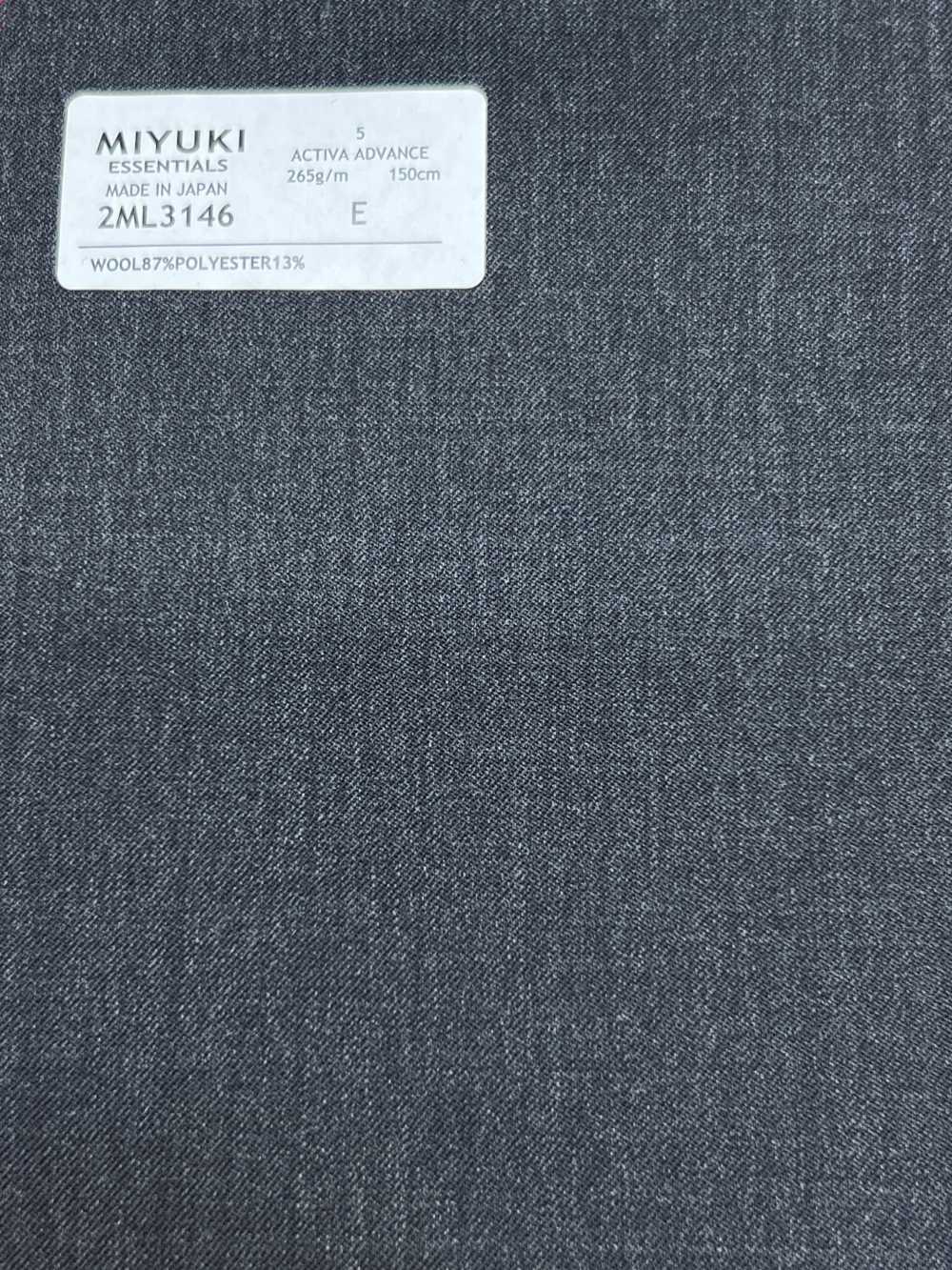 2ML3146 26SS MIYUKI قماش MIYUKI Essentials ACTIVA ADVANCE رمادي فحمي سادة Miyuki Woolen Mills