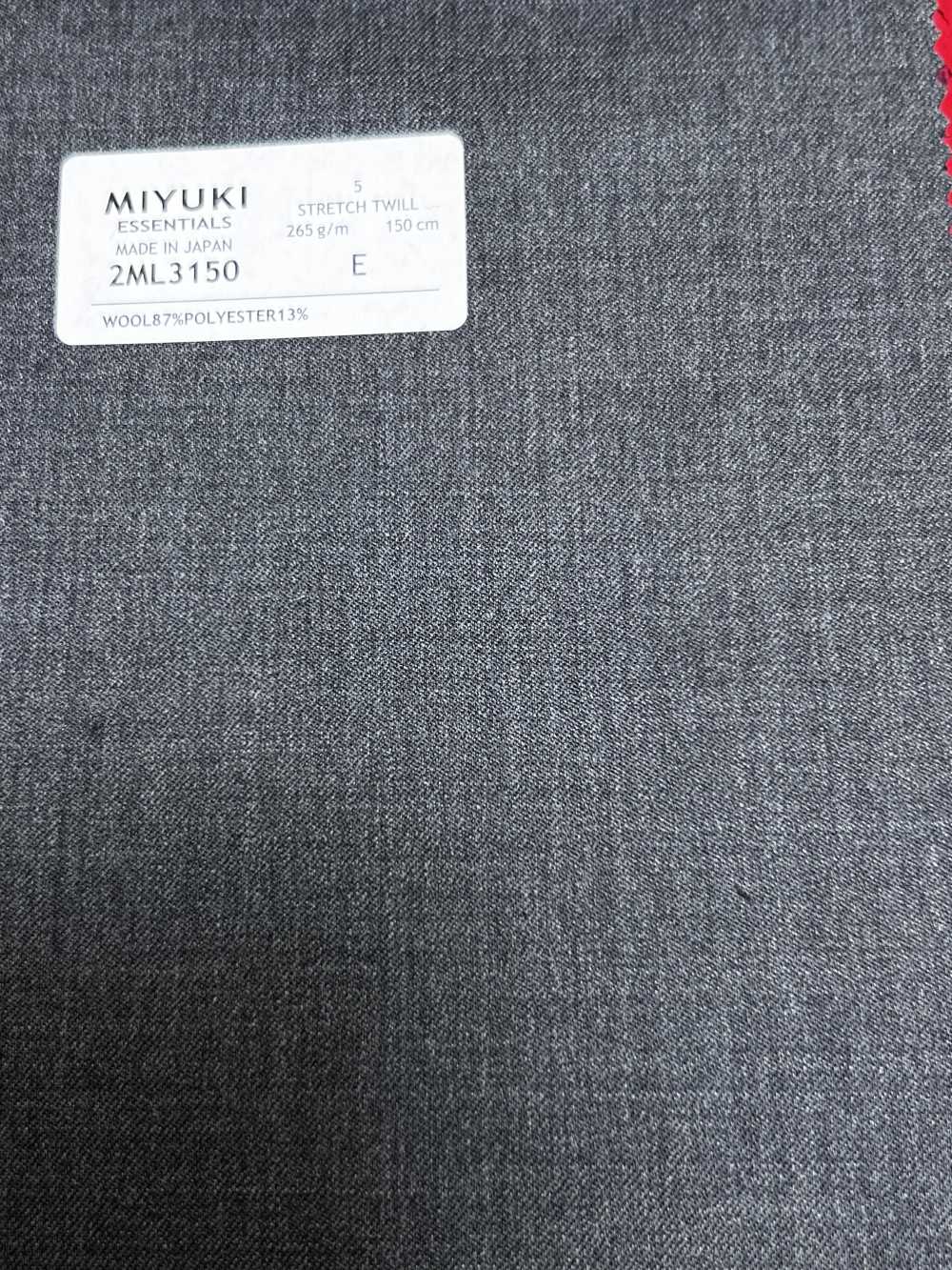 2ML3150 26AW MIYUKI Textile ESSENTIALS تويل مطاطي رمادي متوسط سادة[قماش] Miyuki Woolen Mills