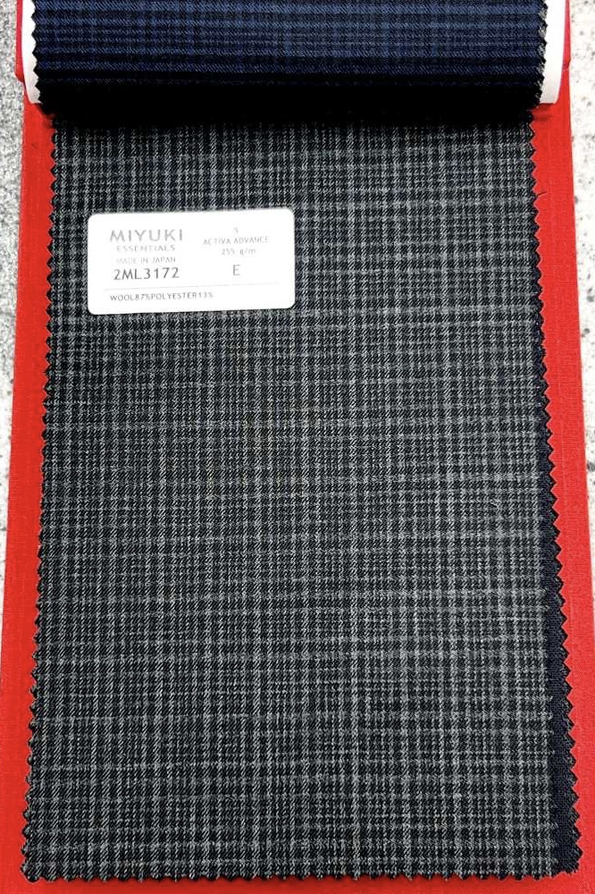 2ML3172 25SS MIYUKI FABRIC MIYUKI ESSENTIALS ACTIVA ADVANCE رمادي فحمي بنقشة صغيرة[قماش] Miyuki Woolen Mills
